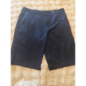 Adidas Golf Shorts Mens 34 Navy Blue Climalite Performance Flat Front Athletic